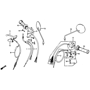 CONTROL LEVERS + SWITCHES + CABLES