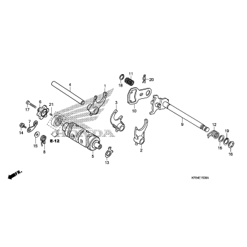 GEARSHIFT DRUM + GEARSHIFT FORK