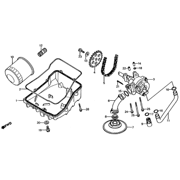 OIL FILTER + OIL PAN + OIL PUMP