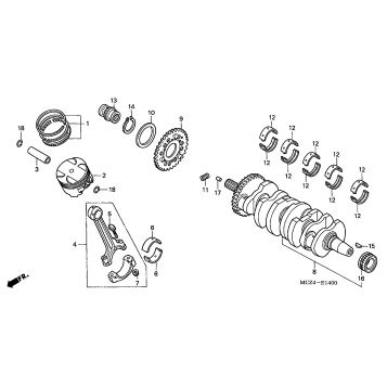 CRANKSHAFT + PISTON