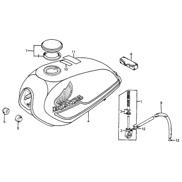 FUEL TANK + FUEL LEVER 77-78