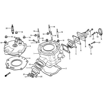 CYLINDER HEAD + CYLINDER + REED VALVE 83