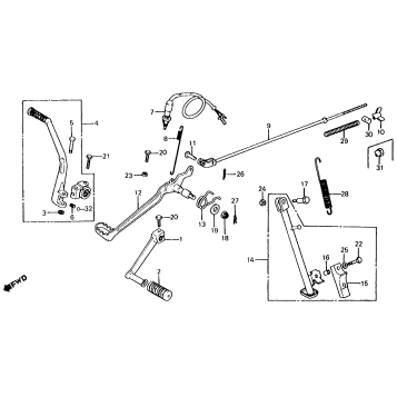 SHIFT PEDAL + KICK STARTER ARM