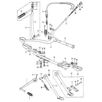 STEP BAR + SIDE STAND + BRAKEPEDAL