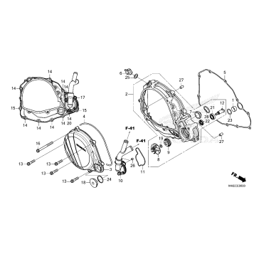RIGHT CRANKCASE COVER    @WATER PUMP