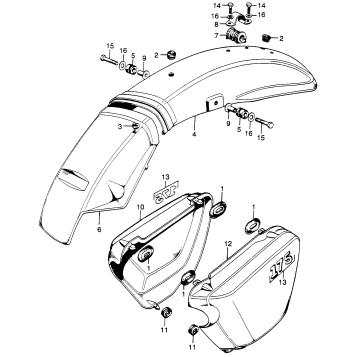 REAR FENDER + AIR CLEANER COVER K