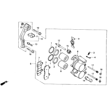 FR. BRAKE CALIPER 84-86