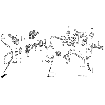 HANDLE LEVER + SWITCH + CABLE ('04-'07)
