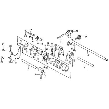 GEARSHIFT DRUM + GEARSHIFT ARM