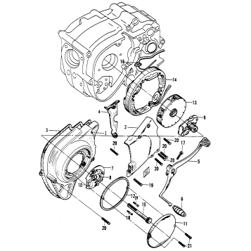CRANKCASE COVER + ALTERNATOR