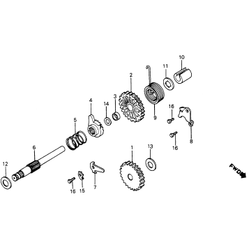 KICK STARTER SPINDLE 82