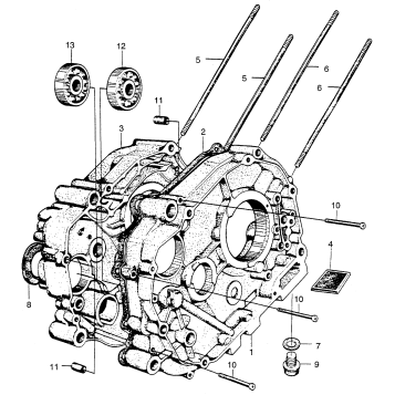 CRANKCASE + CYLINDER STUD