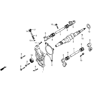 CAMSHAFT + LOWER ROCKER ARM