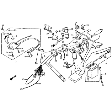 WIRE HARNESS + IGNITION COIL 82-85