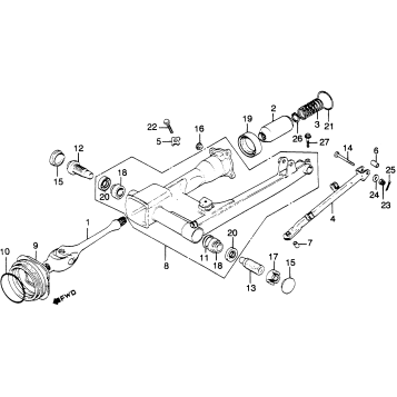 SWINGARM + DRIVE SHAFT