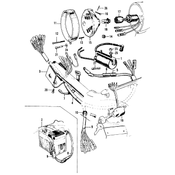 HEADLIGHT + BATTERY + WIRE HARNESS
