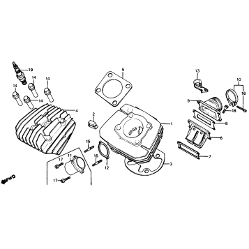 CYLINDER + CYLINDER HEAD 80-82