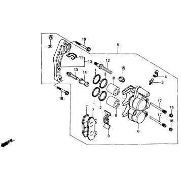 FR. BRAKE CALIPER 85-87