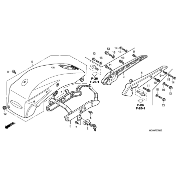 REAR FENDER + GRAB RAIL (VTX1800C)