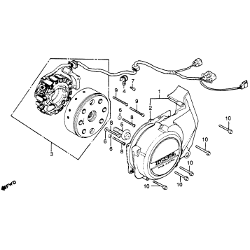 LEFT CRANKCASE COVER + ALTERNATOR
