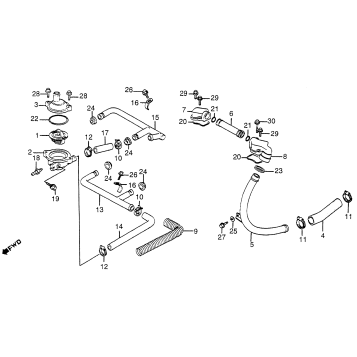 WATER PIPE + THERMOSTAT