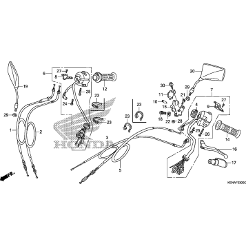 HANDLE LEVER + SWITCH + CABLE