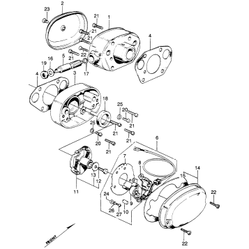 CYLINDER HEAD SIDE COVER + SPARK ADVANCER + POINTS