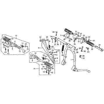 FOOTPEGS + MAIN STAND + SIDE STAND