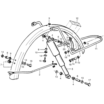 REAR FENDER + SHOCK ABSORBER