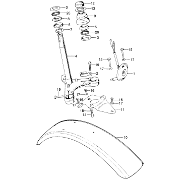 STEERING STEM + FRONT FENDER