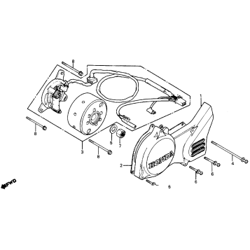 LEFT CRANKCASE COVER + ALTERNATOR 80-82