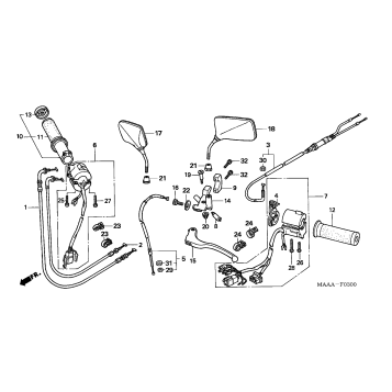 HANDLE LEVER + SWITCH + CABLE