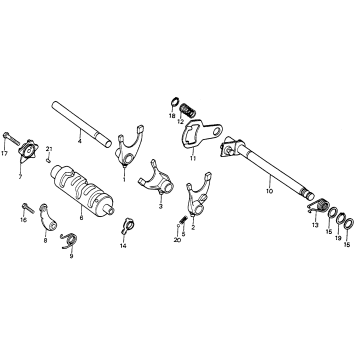 GEARSHIFT DRUM + GEARSHIFT SPINDLE