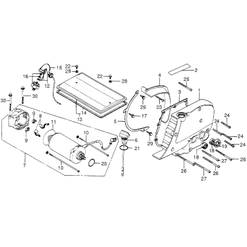 STARTING MOTOR + LEFT SIDE COVER