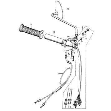 CB350G RIGHT HANDLE SWITCH + CABLE