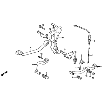 GEARSHIFT PEDAL + BRAKE PEDAL