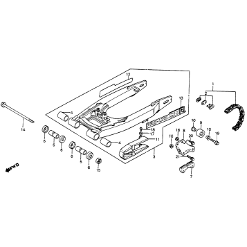 SWINGARM + DRIVE CHAIN 83