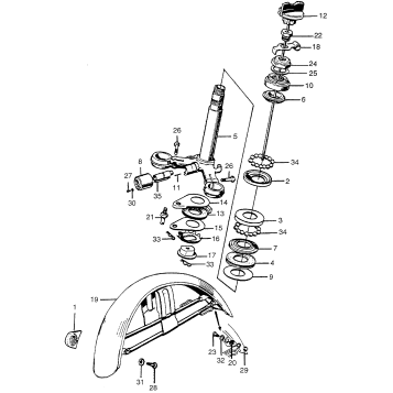 STEERING STEM + FRONT FENDER