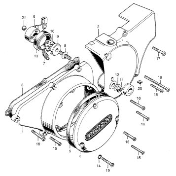 LEFT CRANKCASE COVER + REARCOVER
