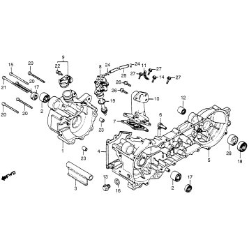 CRANKCASE + OIL PUMP + REED VALVE 81