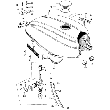CL FUEL TANK + FUEL VALVE