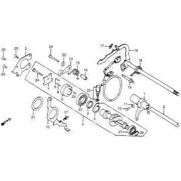 CM400A GEARSHIFT DRUM + GEARSHIFT ARM