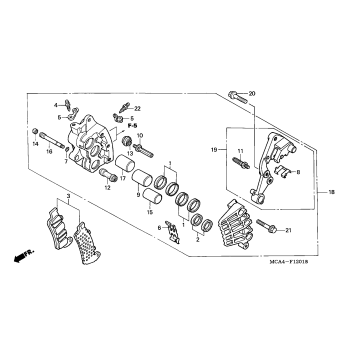 RIGHT FRONT BRAKE CALIPER (GL1800A)