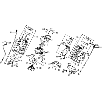SPEEDOMETER + TACHOMETER + KEY SET