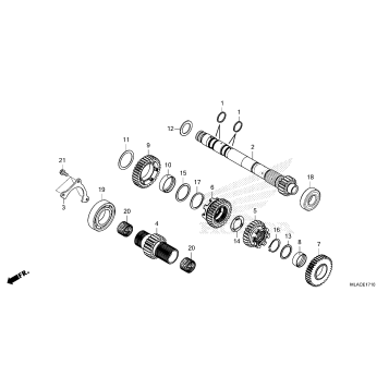 TRANSMISSION (MAINSHAFT) (CMX1100D/D2/D3)