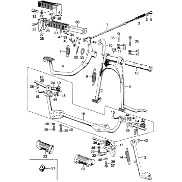 BRAKE PEDAL + MAIN STAND