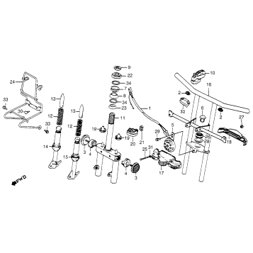 HANDLEBAR + HORN + FRONT FORK