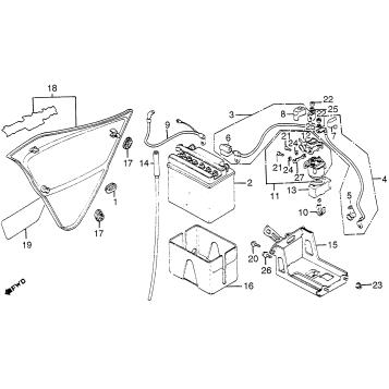 RIGHT SIDE COVER + BATTERY