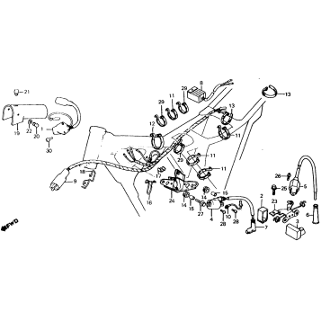 WIRE HARNESS + C.D.I. UNIT + IGNITION COIL