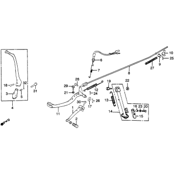 KICK STARTER ARM + SHIFT PEDALS + BRAKE PEDALS